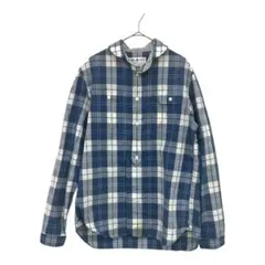 ジャーナルスタンダード メンズ 長袖ワイシャツ チェック柄 ブルー L