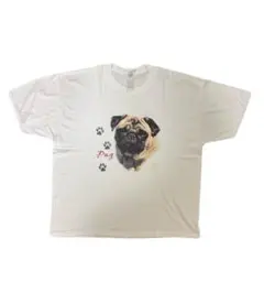 パグ プリント Tシャツ 白 アニマル ジャージーズ