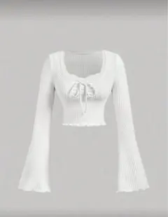 白 長袖 レディース Lサイズ