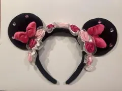 【値下げ可】ディズニー ミニーちゃん カチューシャ　フリル　薔薇　バラ ピンク
