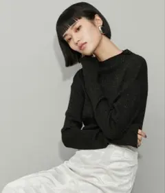 アダムエロペ【WEB限定】ハイネックラメニットプルオーバー