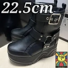 新品半額✨お買い得✨22.5cm yosuke Gソール 厚底ブーツ 黒のサムネイル
