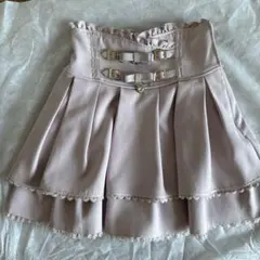 リズリサ　LIZLISA スカート　ピンク 2連リボンベルトスカパン