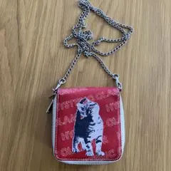 ヒステリックグラマーチェーン付き猫ロゴ財布used