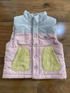 LOGOS キッズ ダウンベスト 80 ピンク・グレー・イエロ