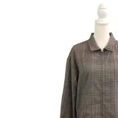 PLAYBOY グレンチェック ブルゾン ワンポイントロゴ ウサギ M 秋冬