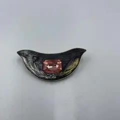 240ヴィンテージ風 鳥型ブローチ ピンクストーン
