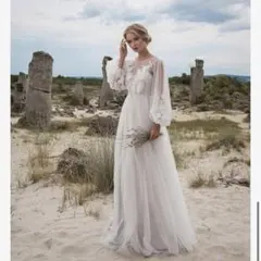 前撮り　ドレス　ウェディング　マタニティ　フォト　結婚式　シフォン　二次会　G2