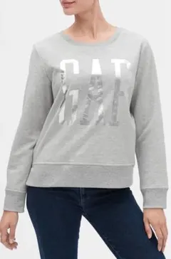 GAP グレー ロゴプリント トレーナー S