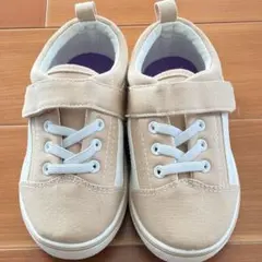 スニーカー 靴 ベージュ 可愛い 16cm キッズ 子供 KIDS お洒落 外