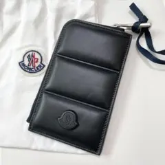新品未使用 MONCLER 財布 カードケース ケース 黒 レザー 新品 Moncler モンクレール 財布 カードケース コインケース 黒 レザー