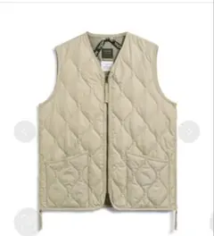 TAION ミリタリー Vネックジップ ダウンベスト クリーム 3XL