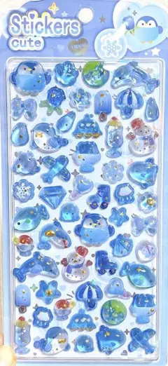 ケロケロさま　シマエナガ緑　青シール　2点まとめ