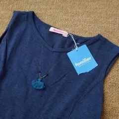 新品　タグ付き　familiar ノースリーブワンピース 130 ネイビー