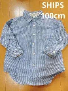 SHIPS シップス　長袖シャツ　ストライプ　100cm