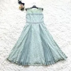 レース✨グレースコンチネンタル　ダイアグラム　プリーツワンピース　ドレス　ミント