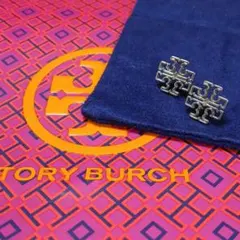 TORY BURCH ロゴ ピアス シルバーカラー