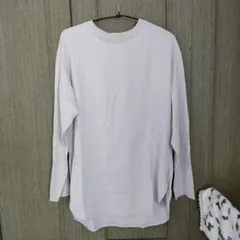 ラウンドヘムロングスリーブT 長袖 ライトパープル (M) トップス Tシャツ