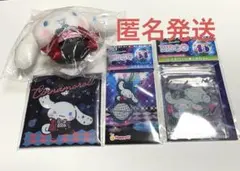 サンリオ　ハッピーくじ　シナモロール　ぬいぐるみチャーム　スクエアポーチ　シール