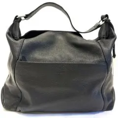 【美品】FURLA フルラ レザーショルダーバッグ 革 ブラック A4収納可