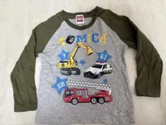 (サイズ100)トミカ 車両デザイン 長袖Tシャツ