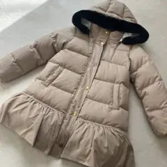 定価3.5万ケイトスペードファーフリルダウン90cmベージュロゴゴールド