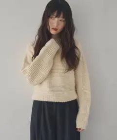 Alumu バックオープンウールニット