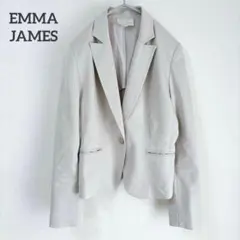エマジェイムス　テーラードジャケット　ベージュ　スーツ　ストライプ柄　オフィス