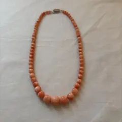 ホワイト ピンク 珊瑚 沖縄 本珊瑚 約58cm ネックレス グラデーション 