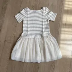 C*l様 PETIT BATEAU ストライプフリル半袖ワンピース 5ans 1