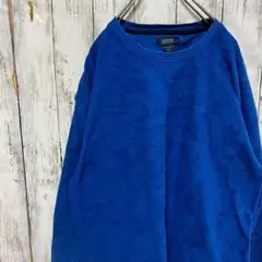 【ビンテージ】IZOD フリース トレーナー 無地 ブルー M