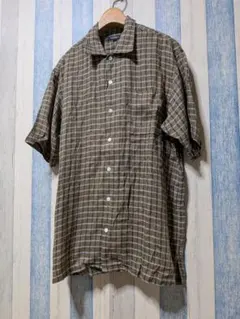 Burberry LONDON 麻 リネンシャツ MEN-L 総柄のサムネイル