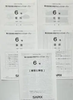 2020年10月実施　第2回合格力判定サピックスオープン　SAPIX 6年生