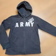 ヒスミニ プリント フード付きパーカー グレー