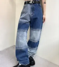 Freaky ストレートデニム パンツ ダメージ加工リメイクデニム - メルカリ