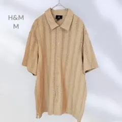 H&M メッシュ半袖シャツ　Tシャツ　春夏　爽やか　シンプル　ベーシック　着回し