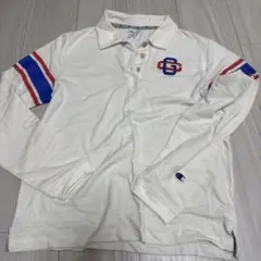 Champion 長袖ポロシャツ ホワイト