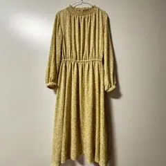 花柄 ワンピース ロング 長袖 イエロー 春 夏 Honeys GLACIER