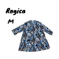 n178【ロジカ】総柄シャツ，プルオーバー，派手，カジュアル、七分袖，（M）