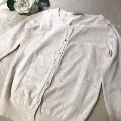 olive de olive ハート柄ニット　カーディガン　オフホワイト