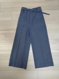 PLSTリネンブレンド ワイドクロップド パンツ 12-8206006 サイズS