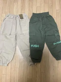 新品　キッズ カーゴパンツ2枚セットノーブランド品