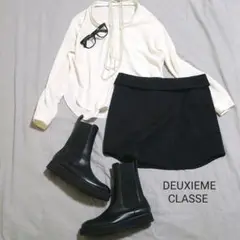 Deuxieme Classe ドゥーズィエムクラス ラップ風ミニスカート 黒