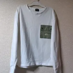 CAMP7 ポケット付きTシャツ サイズ19 ホワイト/オリーブ