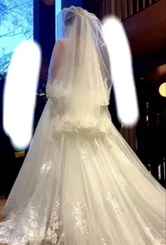 【WITH A WHITE】 ウェディングベール　レース刺繍　ショート　ホワイト