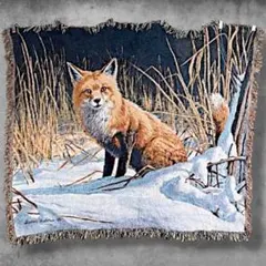 BOJW アニマル ラグ ブランケット ビンテージ キツネ 狐 動物