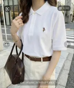 U.S. POLO ASSN. ホワイト ポロシャツ Mのサムネイル