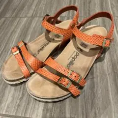 ビルケンストックPapillio サンダル オレンジ スネーク柄 37のサムネイル