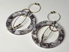 CANAL accessory マーブル フープ イヤリング