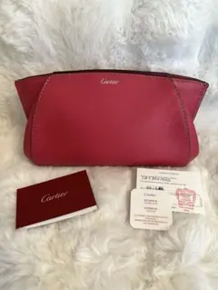 Cartier ピンク レザーポーチ